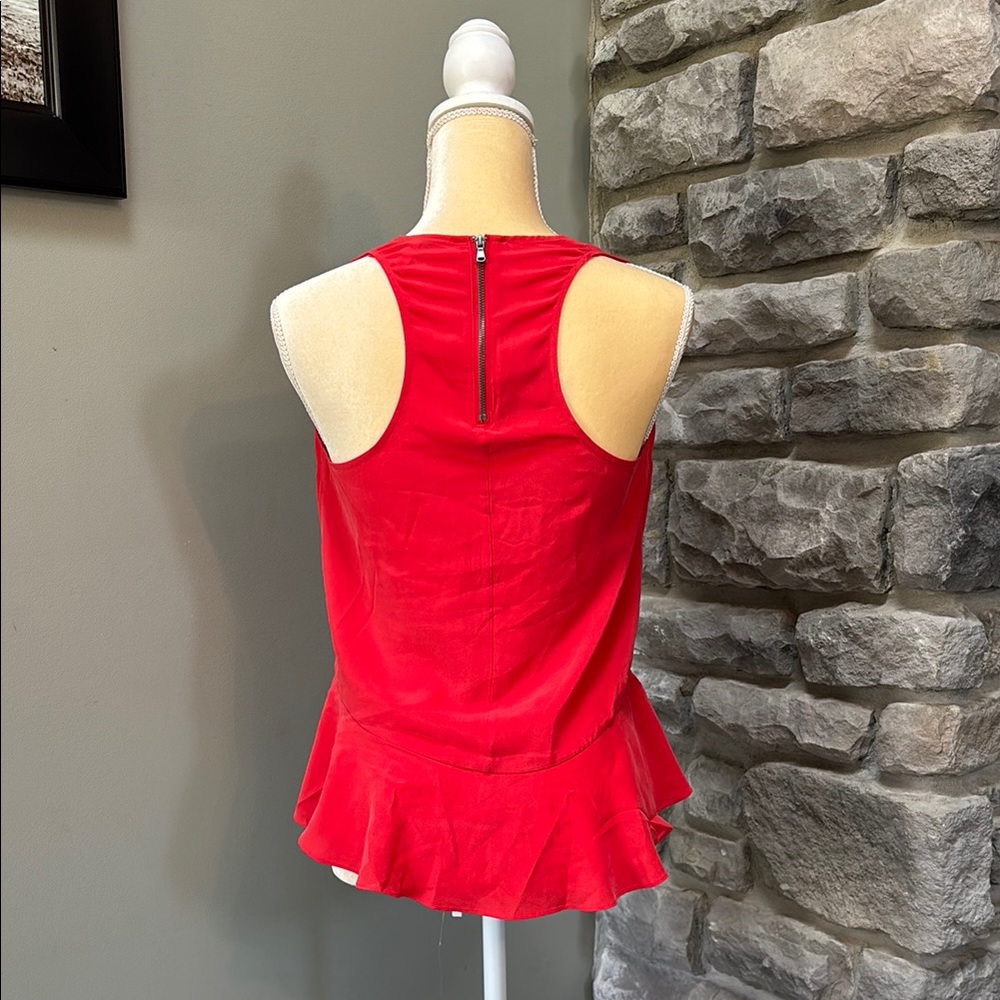 Joie, Orange Sleeveless Peplum Top, S - Picture 2 of 4